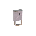 Modern Stylish Decorative Cabinet With Textured Surface And Black Triangle Accent