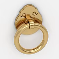 Golden Brass Decorative Handle with Ornate Cloud Pattern for Furniture Doors