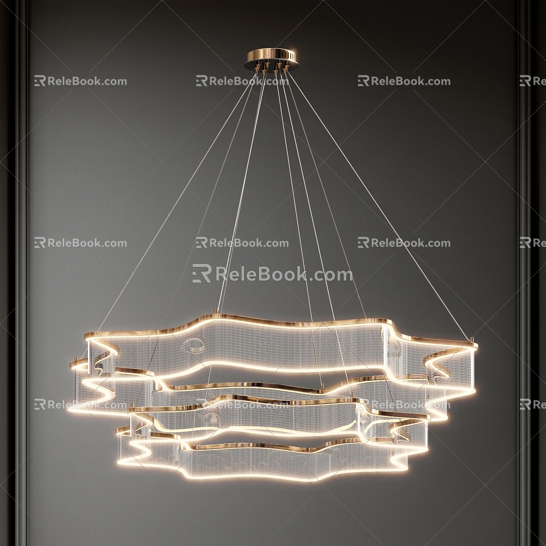 Modern Double Layer Chandelier Light Luxury Chandelier Glass Chandelier Ring Chandelier Art Chandelier model