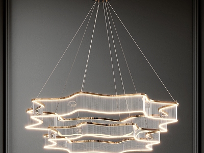 Modern Double Layer Chandelier Light Luxury Chandelier Glass Chandelier Ring Chandelier Art Chandelier model