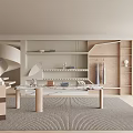 Elegant Modern Clothing Store Interior With Open Display Racks Clothes And Plants