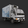 White Refrigerated Truck Displaying Blue Snowflake Graphics FRESH AND COOL Text and Roof Air Conditioner