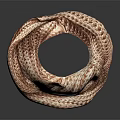 Brown and White Knitted Scarf with Soft Woven Texture Warm Winter Fashion Accessory