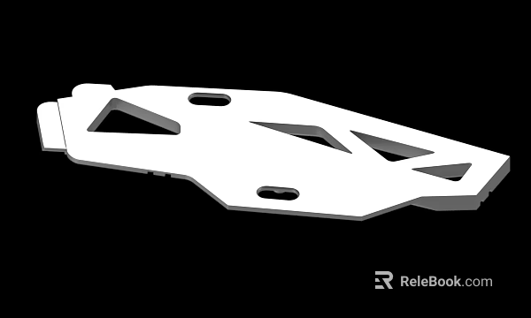 White Metal Mechanical Part With Geometric Shape And Multiple Holes Design 3d model 