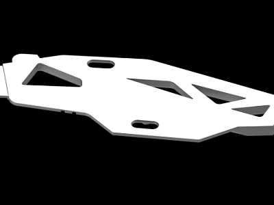 White Metal Mechanical Part With Geometric Shape And Multiple Holes Design 3d model