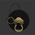 Vintage Telephone With Classic Retro Design Gold Accents And Rotary Dial