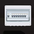 White Electrical Distribution Box With Transparent Cover And Circuit Breakers