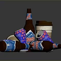 Daily Use Beverage Containers With Multiple Bottles And Cans In Various Designs And Colors