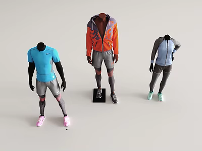 Sporty Outfits Featuring Short Sleeve Top Hoodie And Leggings 3d model