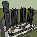 Modern Shopping Mall Exterior With High Rise Buildings Large Billboard Featuring ROBELI Brand Retail Spaces