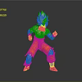Super Saiyan Goku Anime Game Character Blonde Spiky Hair Shirtless Orange Torn Pants Fighting Stance