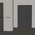 Black Modern Hinged Doors by POUFORM with Classic Panels in Interior Design 3d model