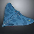 Advanced Stealth Fighter Jet With Blue Camouflage And Aerodynamic Military Design