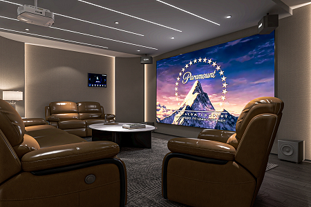 Modern Video Room Private Cinema Sofa Combination Decorative Cabinet Display Cabinet Projector Leisure Room 3d model