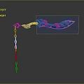 Sharp Sci Fi Weapon Design With Chain And Blue Green Glowing Blade