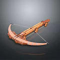 Ancient Wooden Weapon Featuring Wheeled Structure Traditional Bowstring and Historical Warfare Design