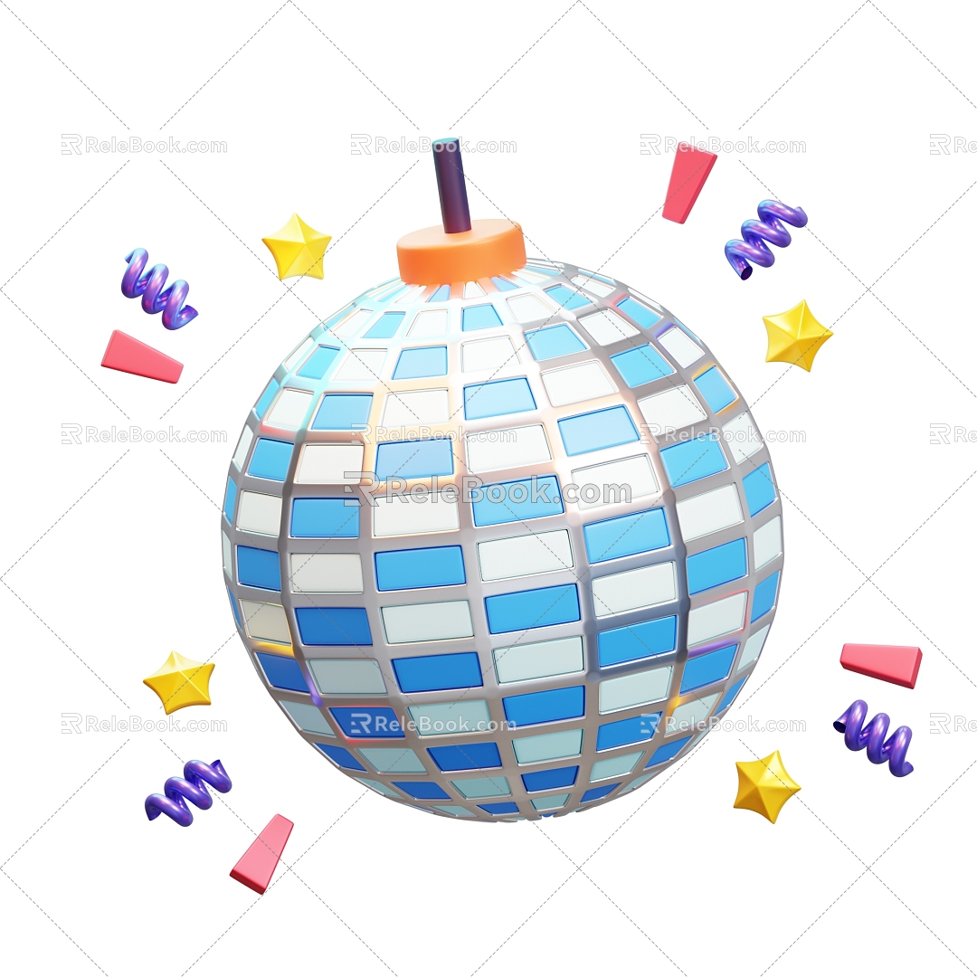 Disco Colored Ball Ballroom Colored Ball 3d model