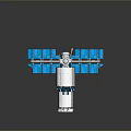 Space Station Model Featuring White Module And Blue Solar Panels Structure