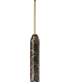 Elegant Modern Pendant Light With Dark Marble Texture And Brass Metal Rod Design