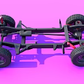 Mechanical Vehicle Chassis Structure With Four Large Tires And Frame Components