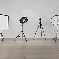 Professional Photography Equipment Setup With Camera Tripod Ring Light And Backdrop