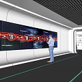 Modern Exhibition Hall Enterprise Science and Technology Exhibition Hall Corridor Exhibition Hall Touch Control Machine Enterprise Brand Honor Wall Enterprise Publicity Wall Image Wall Display Wall 3d model
