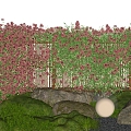 Modern vines, green plants, wall, flowers, plants, tingbu moss, fresh 3d model