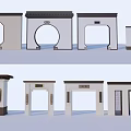 Traditional Chinese Entrance Gates With Various Arch Designs And Decorative Details
