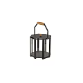 Modern Black Metal Floor Lamp With Wooden Handle And Minimalist Design