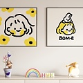 Children's Cartoon Girl Decorative Painting Hanging Painting 3d model