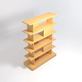Modern Light Wood Bookcase With Multiple Open Shelves And Simple Design 3d model