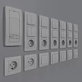 White And Black Electrical Switches And Sockets With Various Designs And Types
