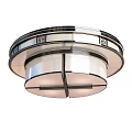 Modern Square And Round Ceiling Lights With Metal Frame And Glass Panel 3d model