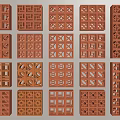 Red Brick Hollow Decorative Patterns With Various Unique Intricate Designs 3d model