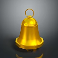 Elegant Furniture Accessory Golden Bell With Shiny Surface And Ring Design