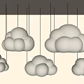 White Cloud Shaped Pendant Lights Hanging in Modern Interior Decor