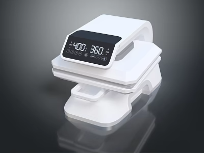 Functional Modern White Office Appliance with Digital Display Buttons and Base 3d model