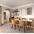 Modern Bright Open Living And Dining Room Interior Design With Cozy Sofa And Large Windows