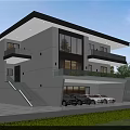 Modern Single Family Villa Exterior Design With Large Windows Glass Railing Balcony And Garage
