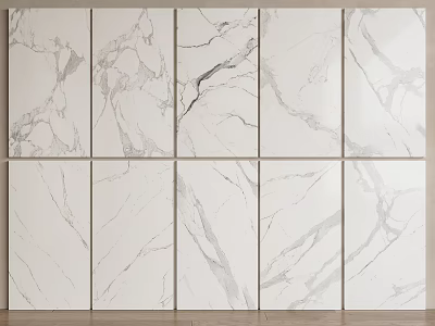 Modern Marble Wall With White Gray Veins And Ceramic Tiles Design 3d model