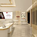Traditional Gold Jewelry Storefront With Elegant Window Displays And Classic Design