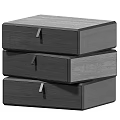 Dark Wooden Chest of Drawers with Three Drawers and Sleek Modern Design