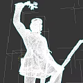 Detailed Cinematic Game Character In Military Uniform Holding Rifle Raising Flag