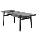 Modern Wooden Desk With Dark Surface Drawer Storage And Minimalist Design