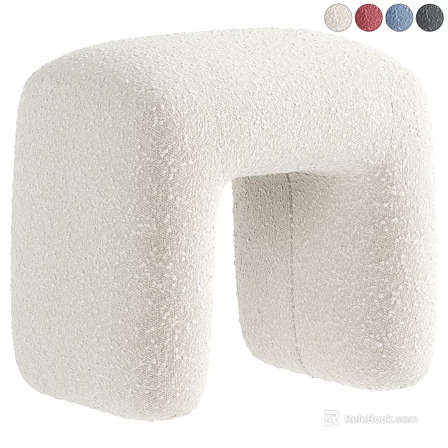 Modern White Fluffy Sofa And Coffee Table Set With Cozy Design And Soft Texture 3d model 