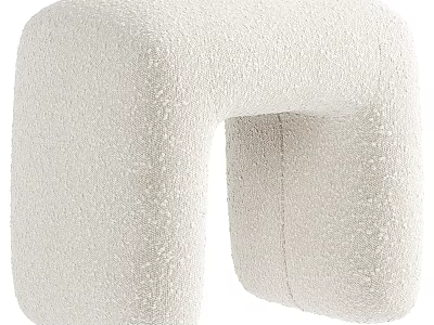Modern White Fluffy Sofa And Coffee Table Set With Cozy Design And Soft Texture 3d model
