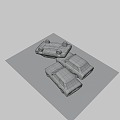 car damaged by flood 3d model