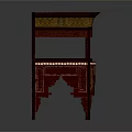 Red Traditional Leisure Chair With Intricate Decorative Patterns And Inlaid Seat Design