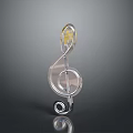 Modern Transparent Crystal G Clef Shaped Household Item With Reflective Surface 3d model
