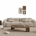 Mid-ancient style sofa coffee table combination 3d model